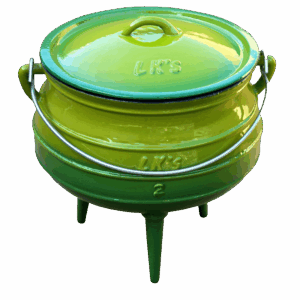146-1 green no2 3 legged pot