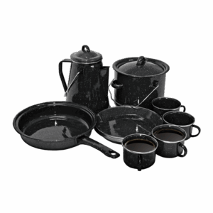 225-057 Black Enamel 13 Piece Camping Set