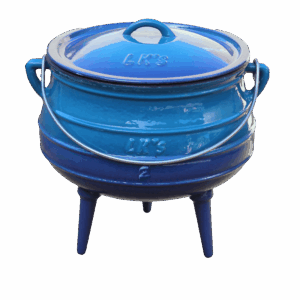 147-1 n2 blue 3 legged pot